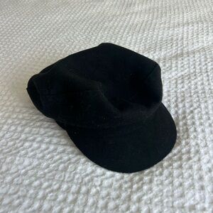 H&M Early 2000s Black Baker Boy Cap